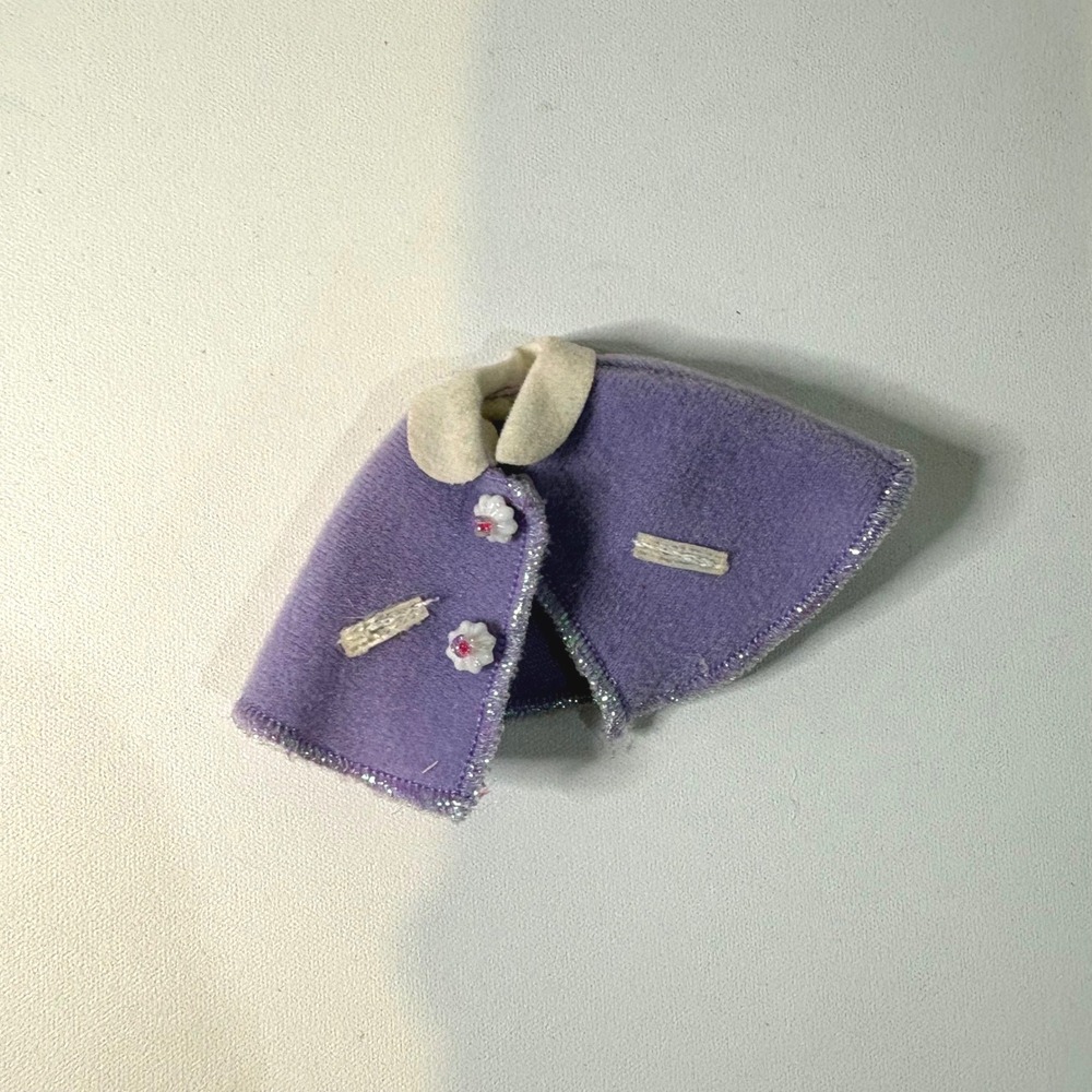 Vintage 1997 Mattel Barbie Kelly Fashion Avenue Purple Capelet Jacket Flower